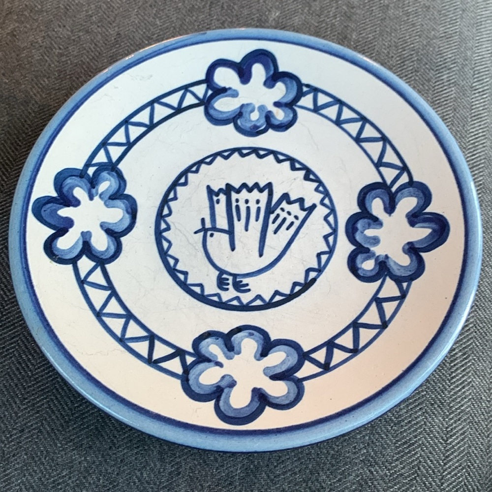 Louisville Stoneware Coo Coo Bird Pattern Toast Plate Made in Kentucky